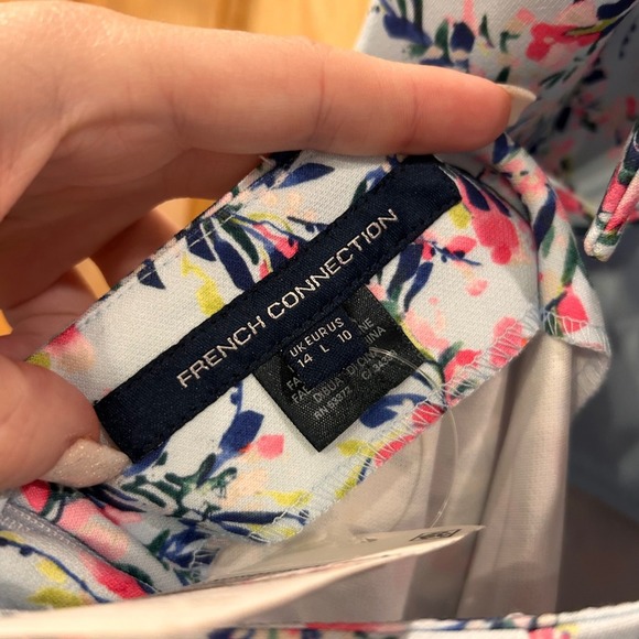 French Connection Nordstrom Rack Dress Floral Mini Light Blue Size 10 - Picture 12 of 14
